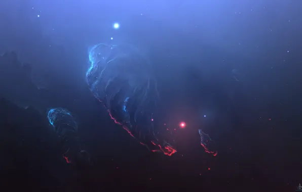 Звезды, Космос, Туманность, Fantasy, Арт, Stars, Space, Art