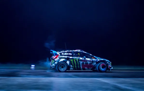 Ford, ken block, пробуксовка, fiesta, midnight, rx43