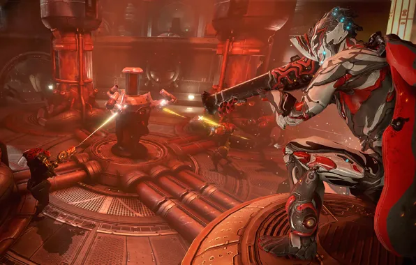Оружие, фантастика, игра, существо, воин, арт, Warframe