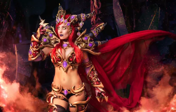 Девушки, макияж, костюм, красавица, WOW, sexy, грим, cosplay