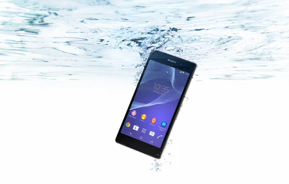 Вода, Пузырьки, Sony, Water, Xperia, Smartphone, Смартфон, Водонепроницаемый
