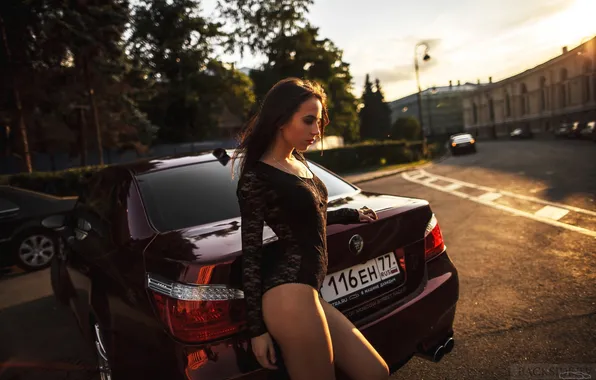 Машина, авто, BMW, Тень, ножки, auto, смотра, E60