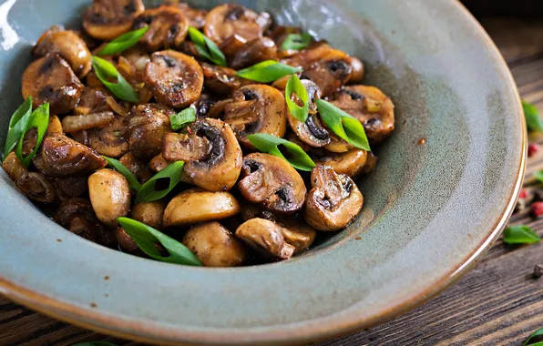 Картинка soy sauce, mushrooms, food, vegan, herbs, baked