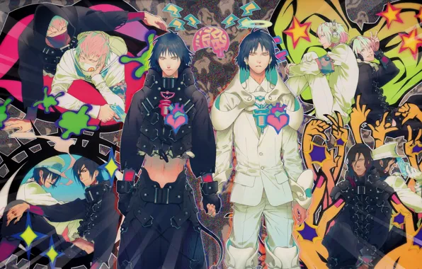 DRAMAtical Murder, Koujaku, Nitro+CHiRAL, Ren, Clear (DMMd), Noiz (DMMd), Honya Lala, Mink (DMMd)