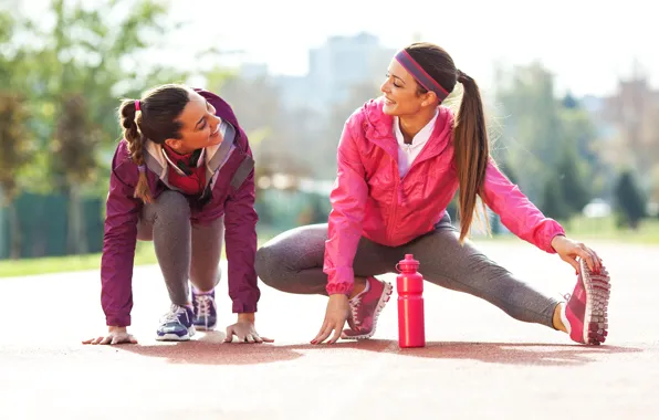 Sports, workout, activewear, women streching