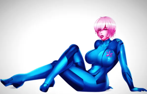 Грудь, девушка, ноги, тело, сиськи, блондинка, art, samus aran