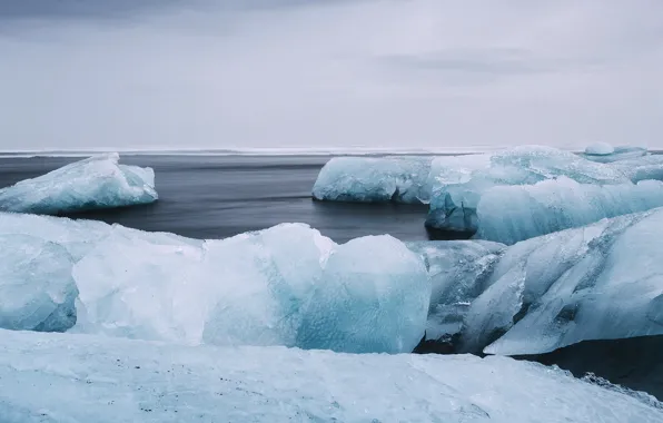 Ice, sea, ocean, rainy