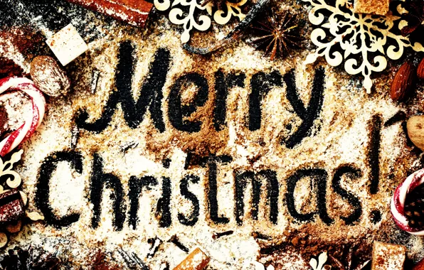 Украшения, Новый Год, Рождество, сахар, орехи, корица, Christmas, wood