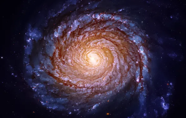Картинка космос, звезды, галактика, спиральная галактика