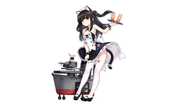 Girl, sexy, cleavage, thighhighs, long hair, dress, boobs, anime