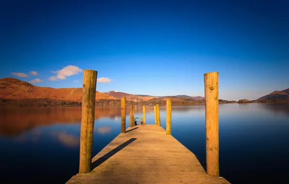 Картинка мост, озеро, England, Keswick