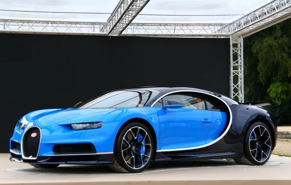 Bugatti, blue, chiron