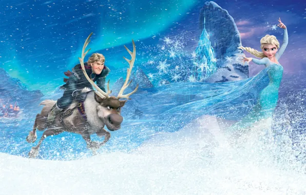 Frozen, Walt Disney, Wide, Elsa, Animation Studios, Kristoff