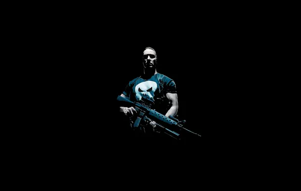 Картинка simple background, comics, The Punisher, Frank Castle, comic art, Marvel Comics, gun