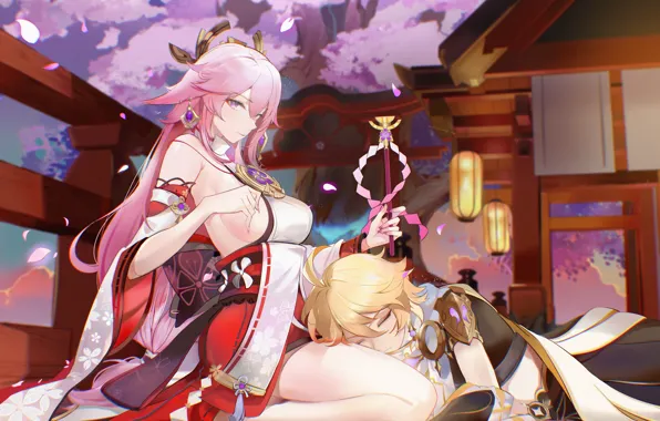 Gadis seksi, dampak genshin, yae miko genshin impact