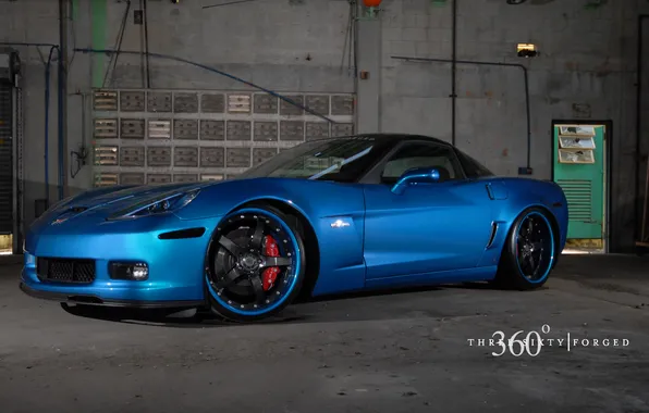 Картинка Z06, Corvette, Chevrolet, blue, 360 three sixty forged