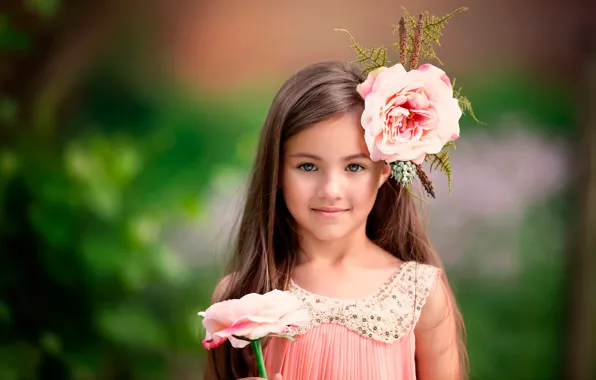 Картинка цветок, улыбка, девочка, beautiful eyes, child photography, Little Flower