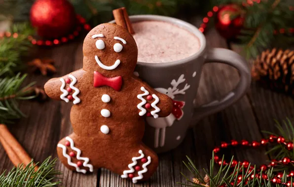 Картинка Новый Год, печенье, Рождество, Christmas, выпечка, Xmas, глазурь, какао