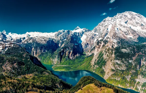 Горы, Озеро, Пейзаж