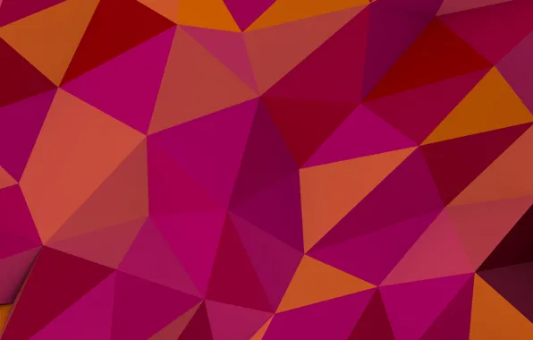 Фон, треугольники, углы, pink, background, pattern, orange, многогранники