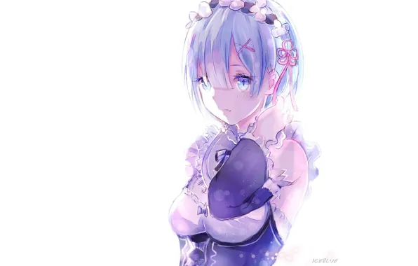Девушка, арт, Рем, Re: Zero Kara Hajimeru Isekai Seikatsu