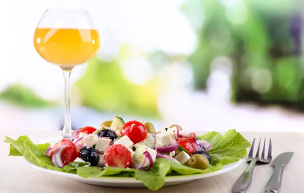 Бокал, сок, glass, салат, закуска, salad, греческий салат