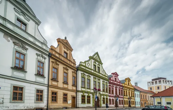 Дома, Чехия, Улица, Здания, Street, Czech republic, Градец-Кралове, Hradec Kralove