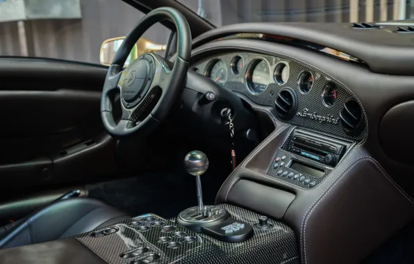 Lamborghini, Diablo, car interior, inside a car, Lamborghini Diablo VT 6.0 SE