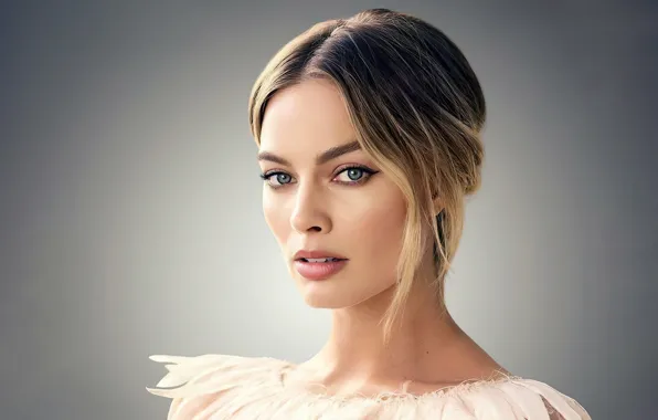 Взгляд, девушка, лицо, макияж, актриса, красивая, Margot Robbie