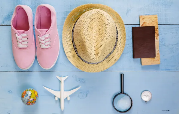 Море, отдых, шляпа, Самолет, sea, hat, Лупа, Holiday
