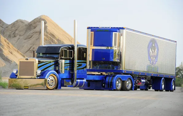 Blue, Truck, Peterbilt, Silver, Edition, Whisper, 6x4