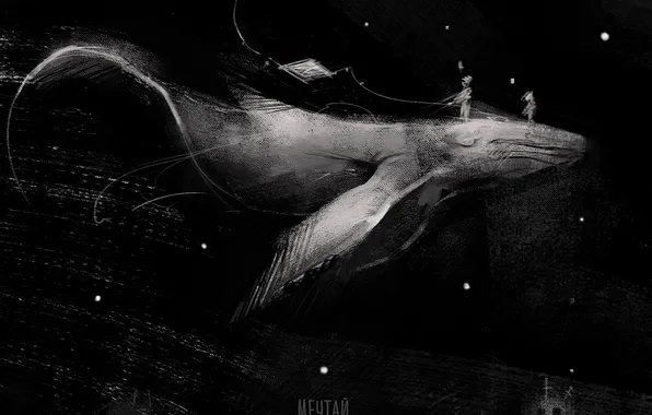 Ночь, город, кит, мечтай, by Panda