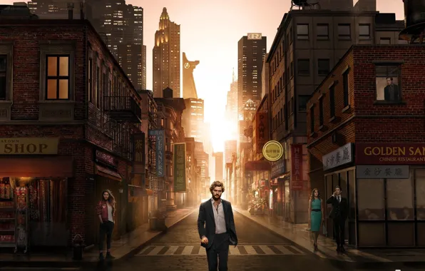 City, street, man, blonde, hero, yuusha, Netflix, Iron Fist