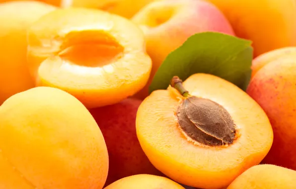 Лето, макро, фрукты, абрикос