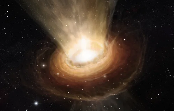 Космос, звёзды, чёрная дыра, NGC 3783, сверхмассивная
