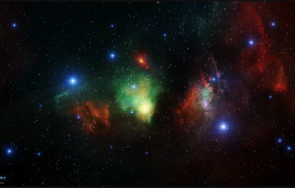 Картинка звезды, туманность, арт, созвездие, nebula, бесконечность