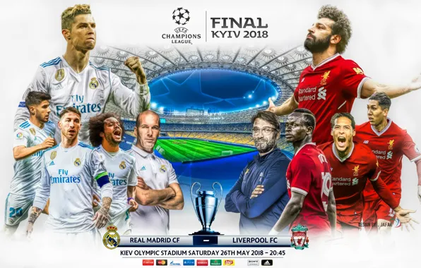 Картинка футбол, плакат, 2018, Киев, Ливерпуль, Лига Чемпионов, Реал Мадрид, Финал