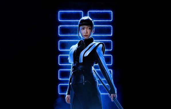 Девушка, фантастика, черный фон, боевик, постер, Snake Eyes: G.I. Joe Origins, Haruka Abe, G. I. …
