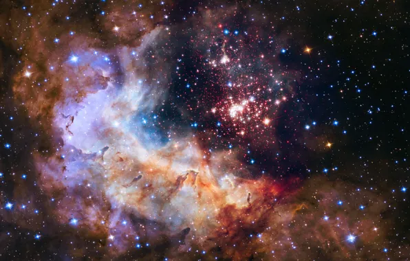 Картинка Хаббл, RCW 49, Gum 29, WR 20a, Westerlund 2, Тумманости, Звездные кластеры