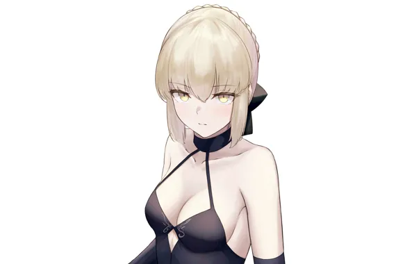 Girl, sexy, cleavage, dress, boobs, anime, beautiful, short hair