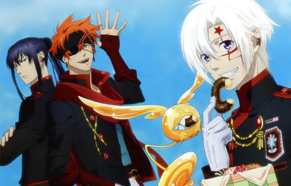 Небо, парни, пончик, D. Gray-man