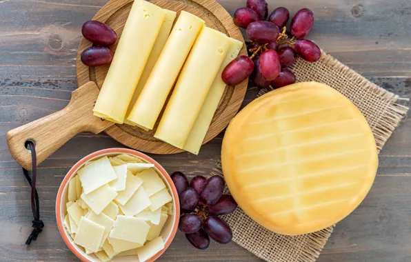 Картинка фото, еда, сыр, виноград, натюрморт