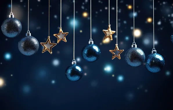 Картинка звезды, украшения, фон, шары, Новый Год, Рождество, golden, new year