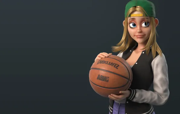 Мяч, арт, баскетбол, basketball, девчушка, The Jungle Bunch !, Dr Zenith