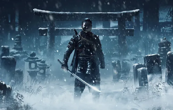 Картинка PlayStation 4, Sucker Punch Productions, Jin, Sony Interactive Entertainment, Ghost of Tsushima