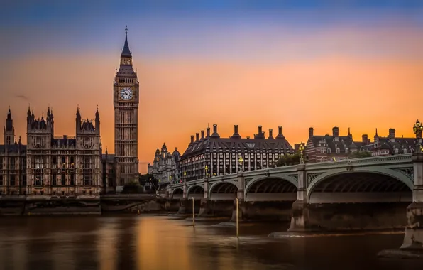 Лондон, Великобритания, Big Ben, Westminster Bridge