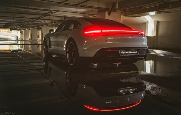 Белый, Автомобиль, Стоянка, Porsche Taycan Turbo S