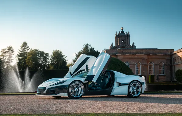 White, exotic, Rimac, Concept Two, Rimac C_Two