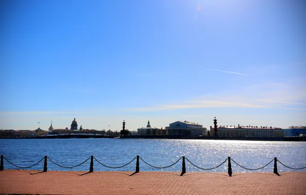 Картинка солнце, Санкт-Петербург, Saint-Petersburg, Нева, Невская панорама