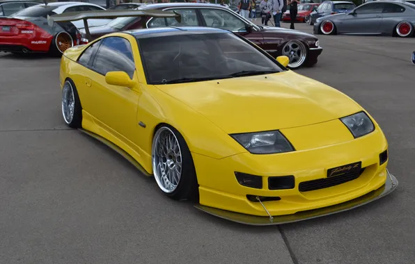 Yellow, tuning, vehicle, transportation, tuning car, nissan car